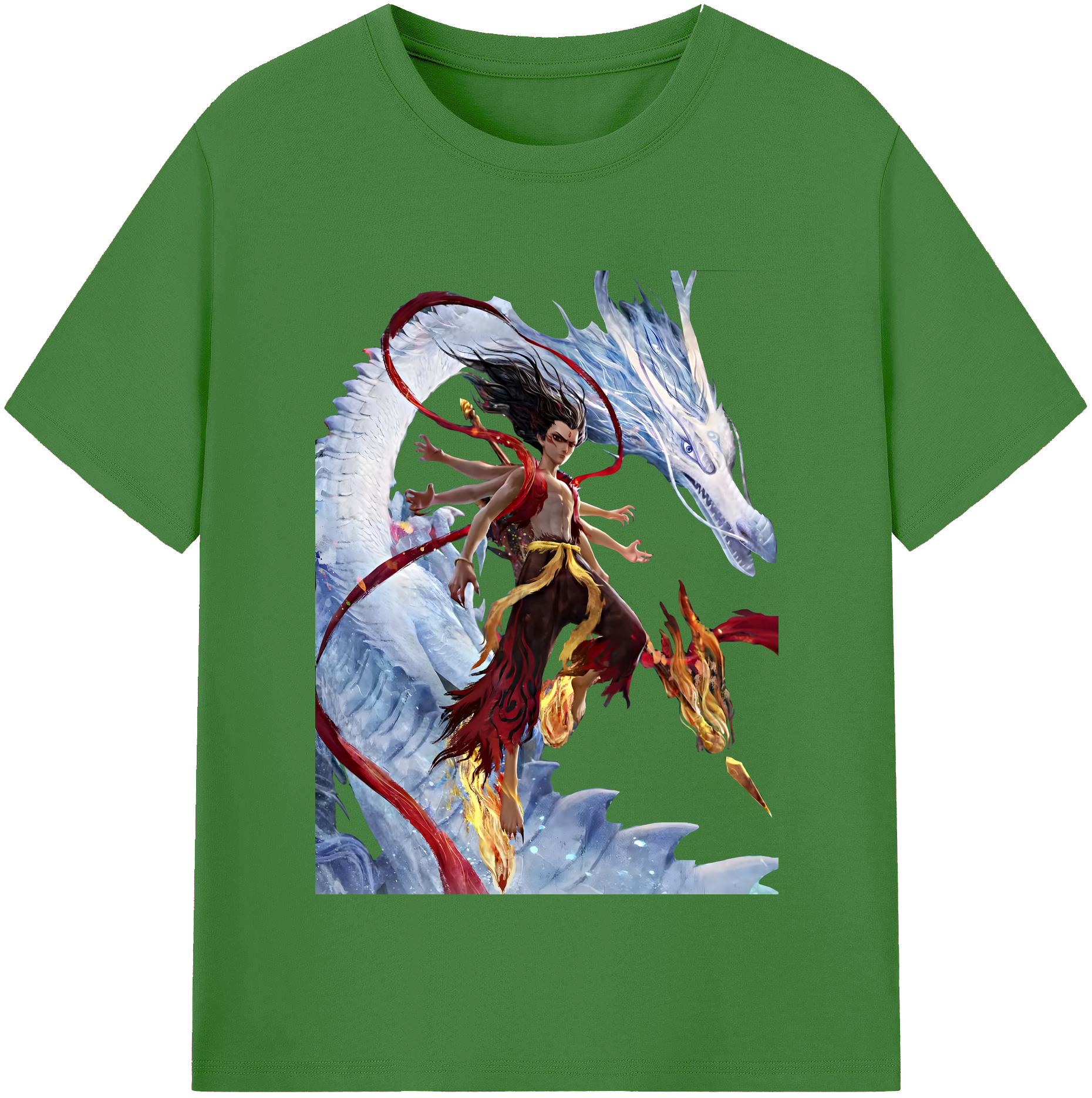 （画像用） Ne Zha 2 ナタ 魔童の大暴れ レディースカジュアルプリントTシャツ（綿100％）